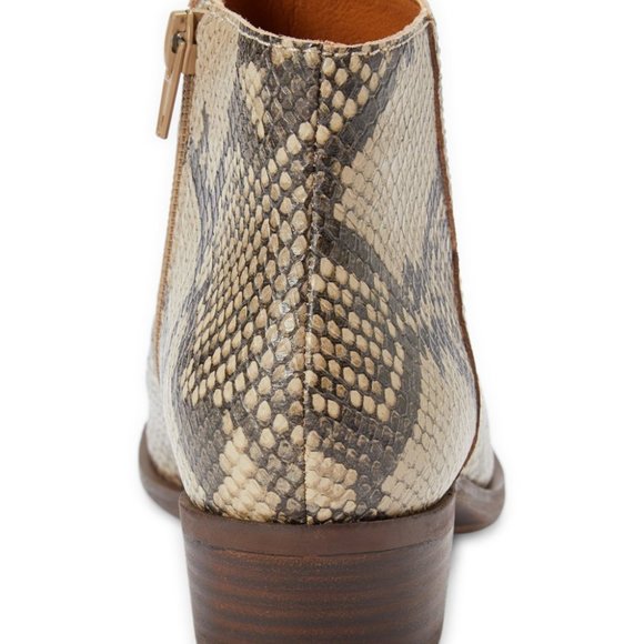 Lucky Brand Beige Snake-Embossed Bhadie Leather Bootie - Picture 3 of 5